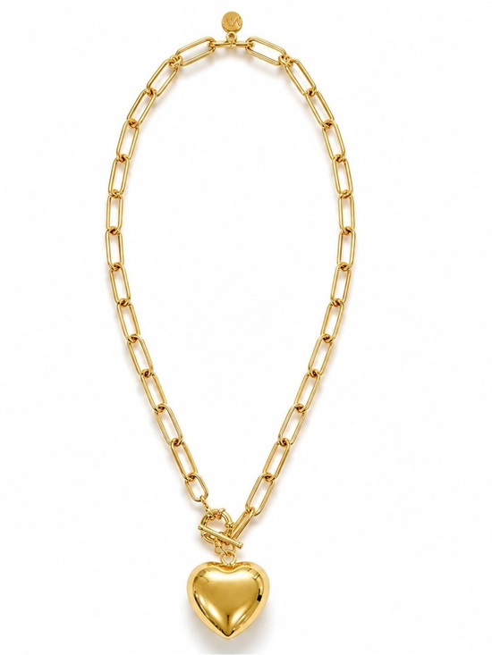 Mayamar Jewelry - New Mayamar Gold Heart Lariat Necklace with puff heart Pendant - Women Jewelry